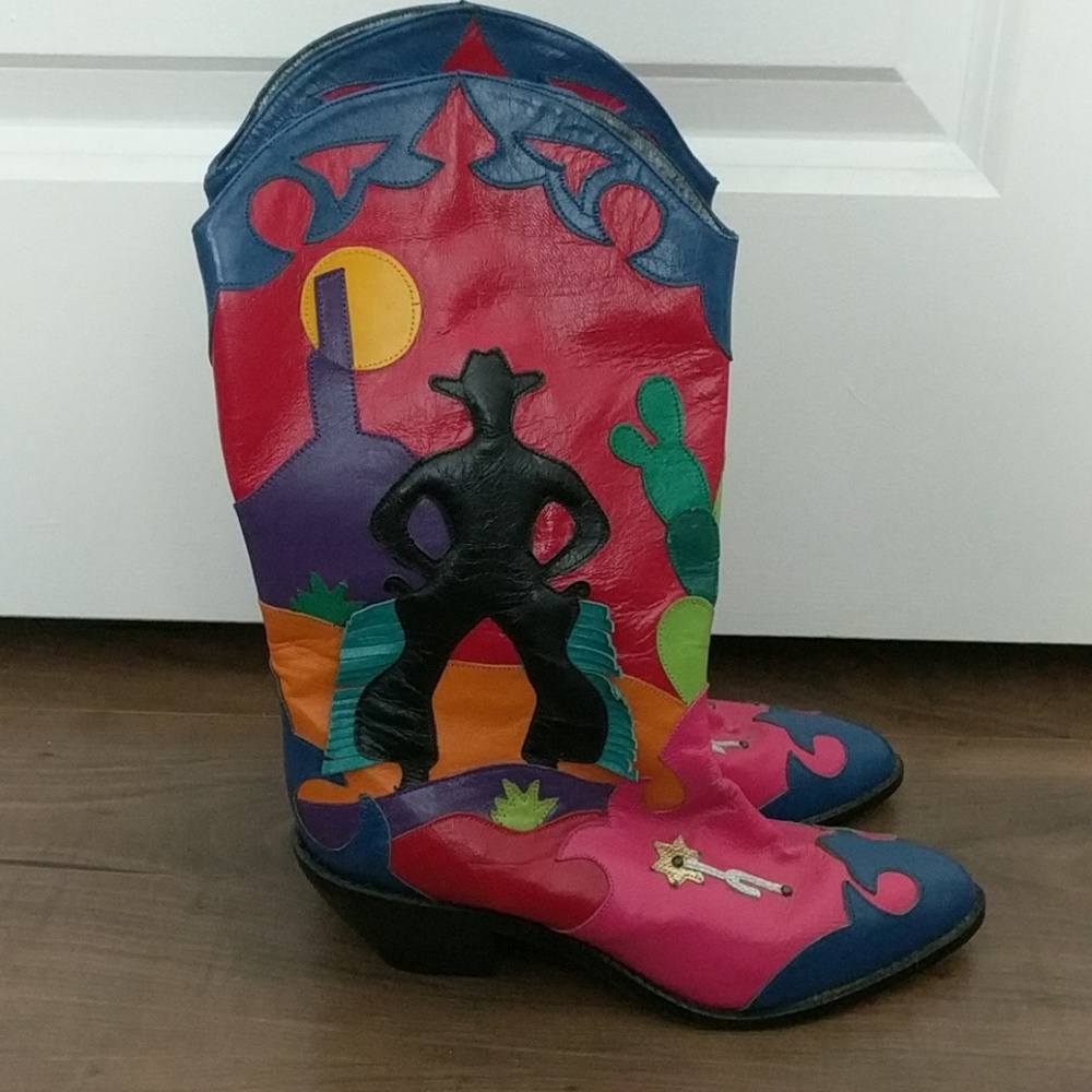 🤠 Vintage Multicolored Cowboy Boots 🤠